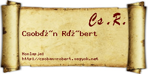 Csobán Róbert névjegykártya