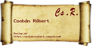 Csobán Róbert névjegykártya